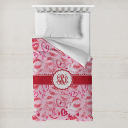 Lips n Hearts Toddler Duvet Cover w/ Couple's Names