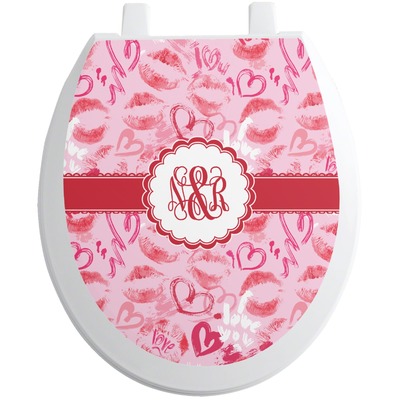 Lips n Hearts Toilet Seat Decal (Personalized)