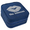 Lips n Hearts Travel Jewelry Box - Navy Blue Leather (Personalized)