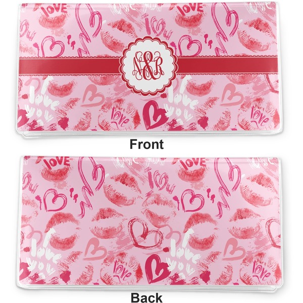 Lips n Hearts Vinyl Check Book Cover - Front and Back