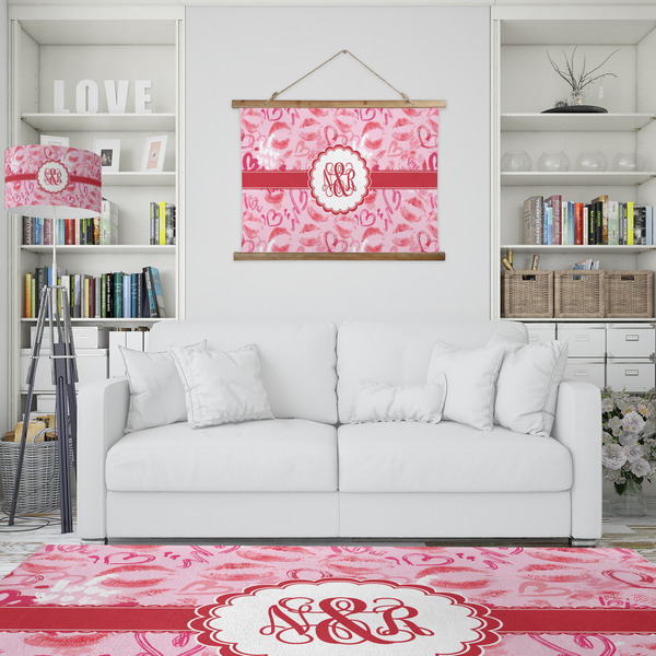 Lips n Hearts Wall Hanging Tapestry - IN CONTEXT