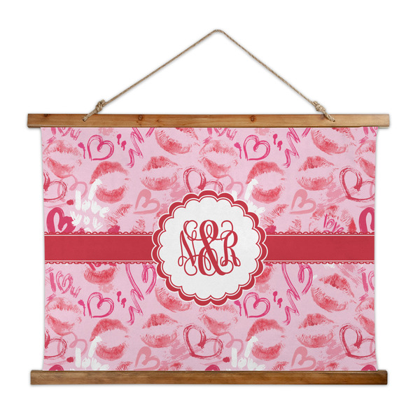 Custom Lips n Hearts Wall Hanging Tapestry - Wide (Personalized)
