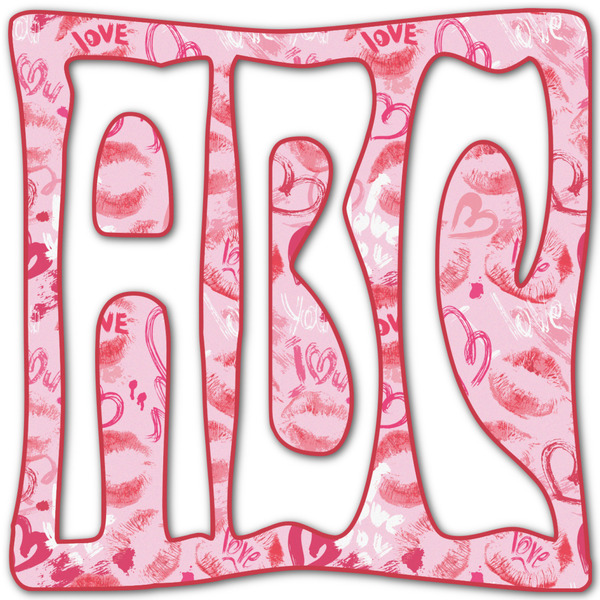 Custom Lips n Hearts Monogram Decal - Small (Personalized)