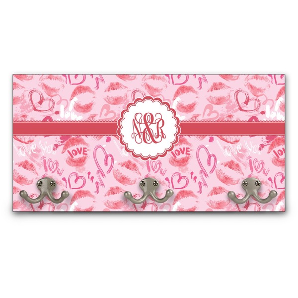 Custom Lips n Hearts Wall Mounted Coat Rack (Personalized)
