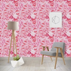 Lips n Hearts Wallpaper & Surface Covering (Water Activated - Removable)