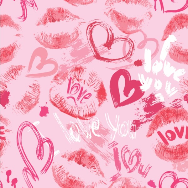 Custom Lips n Hearts Wallpaper & Surface Covering (Water Activated 24"x 24" Sample)