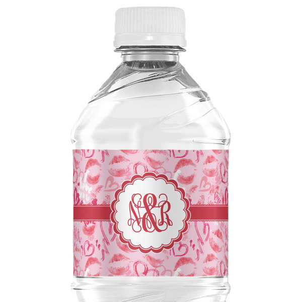 Custom Lips n Hearts Water Bottle Labels - Custom Sized (Personalized)