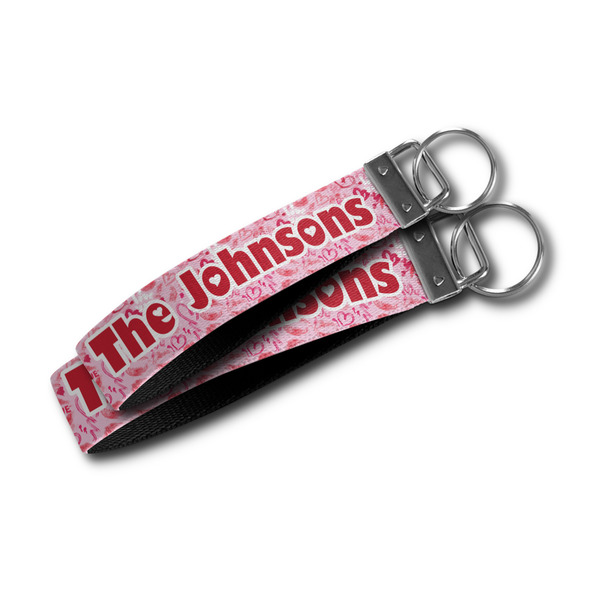 Lips n Hearts Webbing Keychain FOBs - Size Comparison