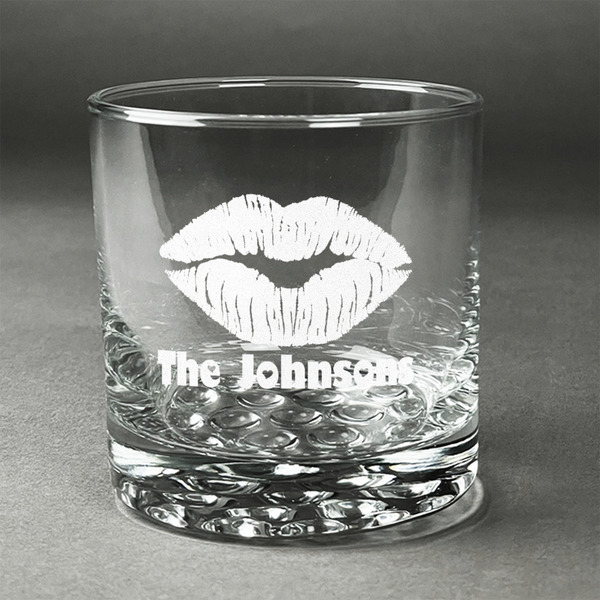 Custom Lips n Hearts Whiskey Glass - Engraved (Personalized)