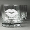 Lips n Hearts Whiskey Glasses Set of 4 - Engraved Front