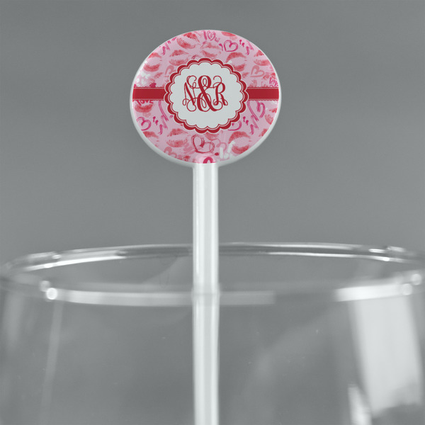 Lips n Hearts White Plastic 5.5" Stir Stick - Round - Main