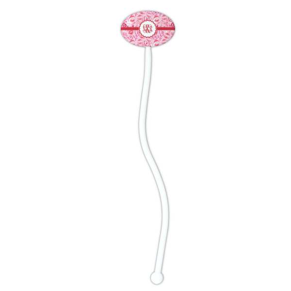 Lips n Hearts White Plastic 7" Stir Stick - Oval - Single Stick
