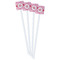 Lips n Hearts White Plastic Stir Stick - Single Sided - Square - Front