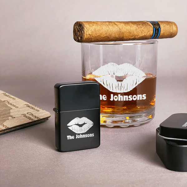 Lips n Hearts Windproof Lighters - Black - In Context