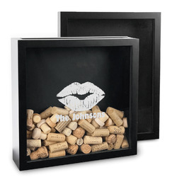 Lips n Hearts Wine Cork & Bottle Cap Shadow Box (Personalized)