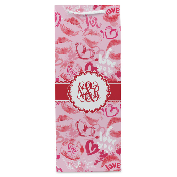 Lips n Hearts Wine Gift Bag - Gloss - Front