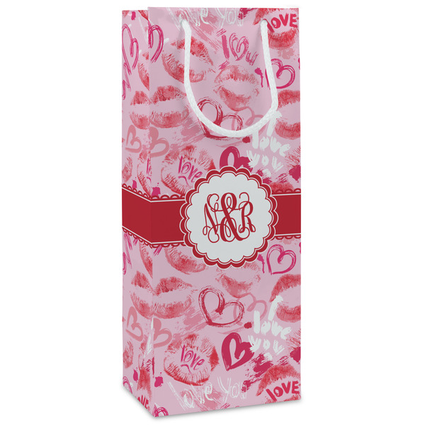 Custom Lips n Hearts Wine Gift Bags - Gloss (Personalized)