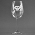Lips n Hearts Wine Glass - Engraved (Personalized)
