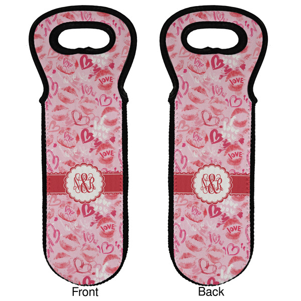 Lips n Hearts Wine Tote Front & Back