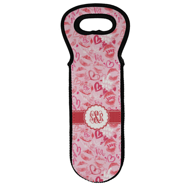 Custom Lips n Hearts Wine Tote Bag (Personalized)