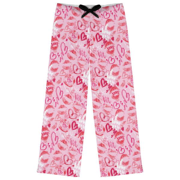 Custom Lips n Hearts Womens Pajama Pants - XL