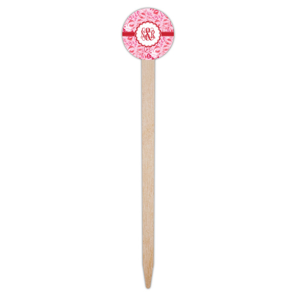 Lips n Hearts Wooden 6" Food Pick - Round - Single Pick