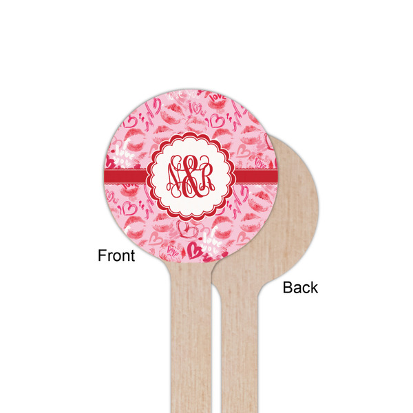 Lips n Hearts Wooden 6" Stir Stick - Round - Single Sided - Front & Back