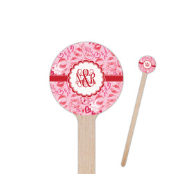 Lips n Hearts 7.5" Round Wooden Stir Sticks - Single Sided (Personalized)