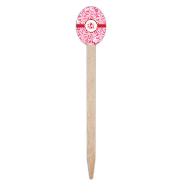 Lips n Hearts Wooden Food Pick - Oval - Single Pick