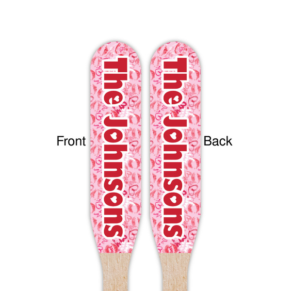 Lips n Hearts Wooden Food Pick - Paddle - Double Sided - Front & Back