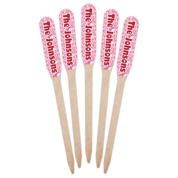 Lips n Hearts Wooden Food Pick - Paddle - Fan View