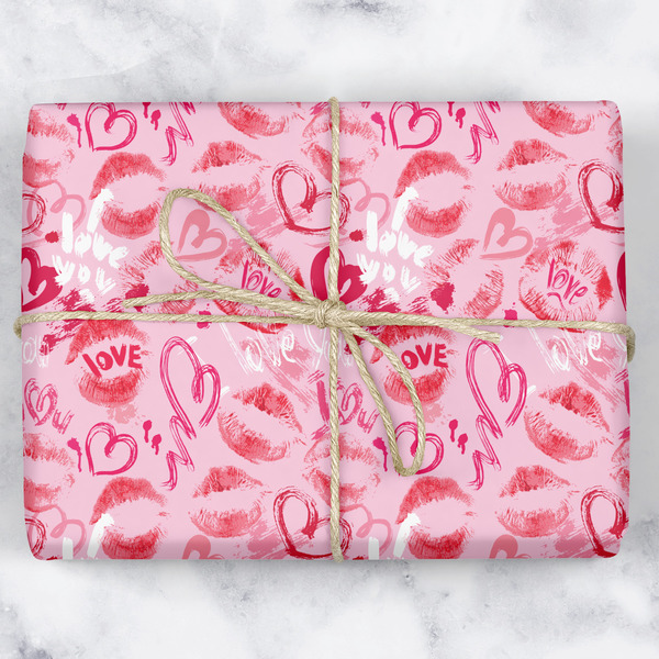 Custom Lips n Hearts Wrapping Paper