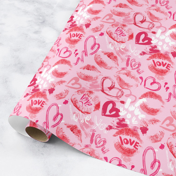 Custom Lips n Hearts Wrapping Paper Roll - Small