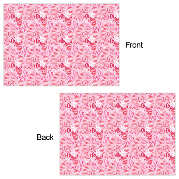 Lips n Hearts Wrapping Paper Sheet - Double Sided - Front & Back