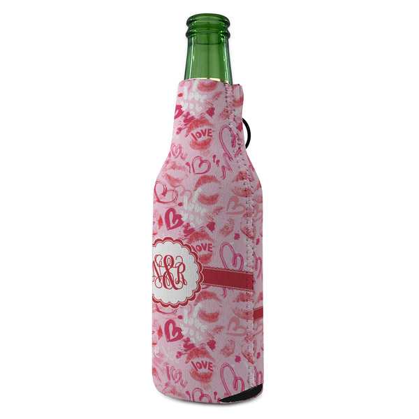 Lips n Hearts Zipper Bottle Cooler - ANGLE (bottle)