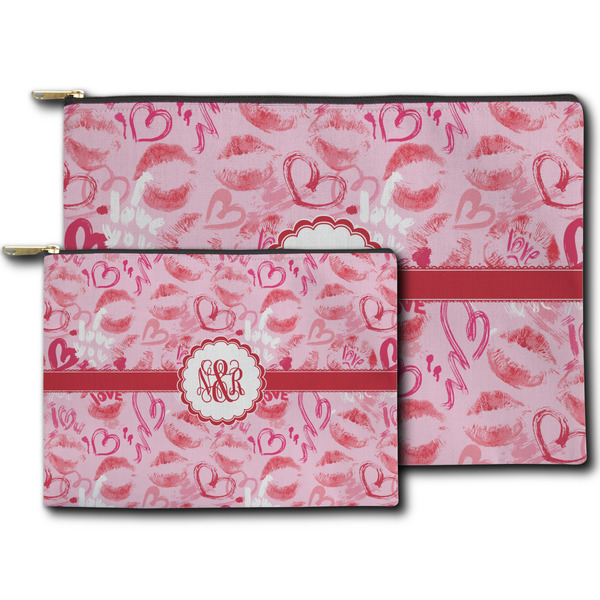 Lips n Hearts Zippered Pouches - Size Comparison