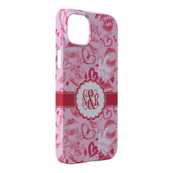 Lips n Hearts iPhone Case - Plastic - iPhone 14 Plus (Personalized)