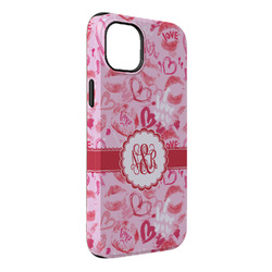 Lips n Hearts iPhone Case - Rubber Lined - iPhone 14 Plus (Personalized)