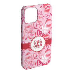 Lips n Hearts iPhone Case - Plastic - iPhone 15 Plus (Personalized)