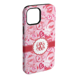 Lips n Hearts iPhone Case - Rubber Lined - iPhone 15 Plus (Personalized)