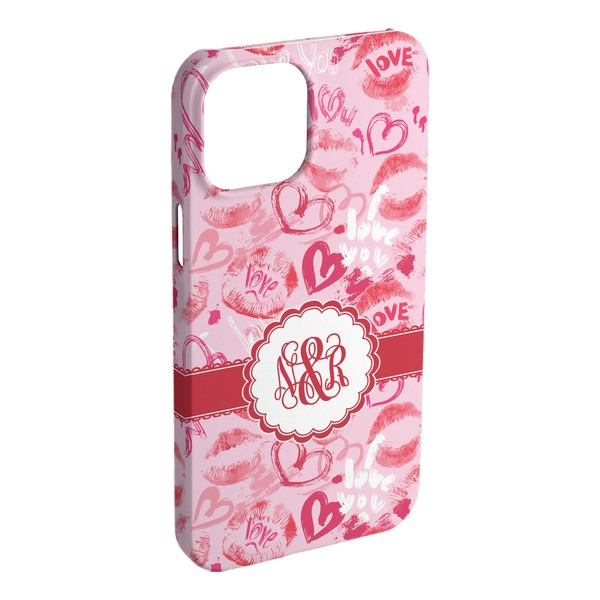 Custom Lips n Hearts iPhone Case - Plastic (Personalized)