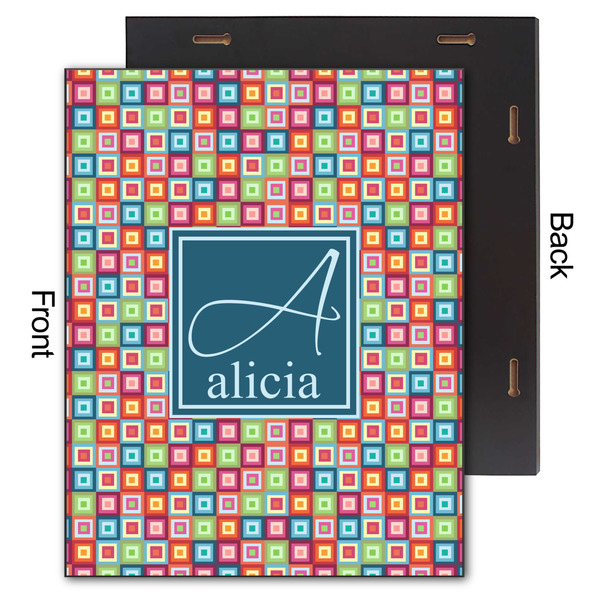 Retro Squares 11x14 Wood Print - Front & Back View