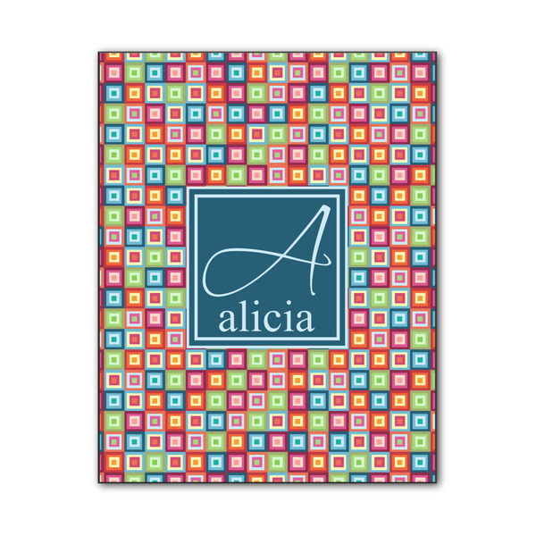 Custom Retro Squares Wood Print - 11x14 (Personalized)