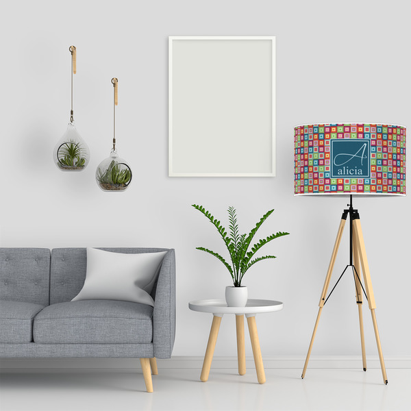 Retro Squares 12" Drum Lampshade - LIFESTYLE