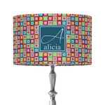 Retro Squares 12" Drum Lamp Shade - Fabric (Personalized)