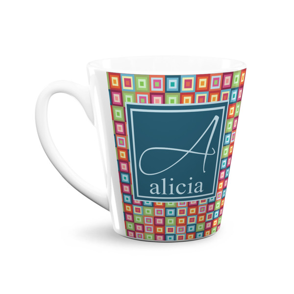 Retro Squares 12 Oz Latte Mug - Front