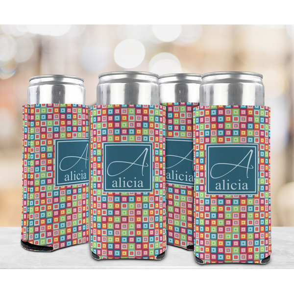 Retro Squares 12oz Tall Can Sleeve - Set of 4 - LIFESTYLE