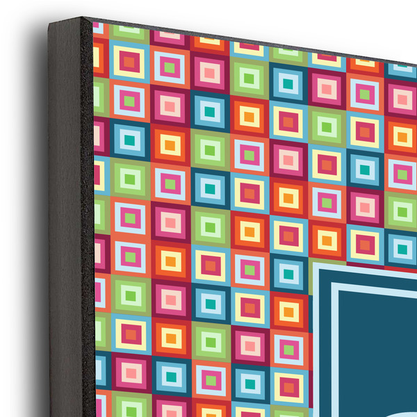 Retro Squares 12x12 Wood Print - Closeup