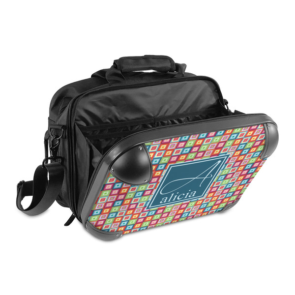 Retro Squares 15" Hard Shell Briefcase - Open