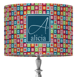 Retro Squares 16" Drum Lamp Shade - Fabric (Personalized)